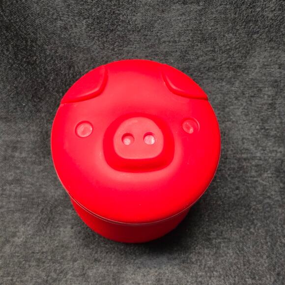 Talisman Designs Silicon Red Pig Face Bacon Bin Grease Strainer & Collector Cup - Picture 1 of 8